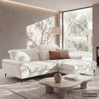 ECKSOFA  Webstoff Sandfarben  - Sandfarben/Schwarz, Design, Textil/Metall (268/195cm) - Livetastic