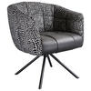 ARMLEHNSTUHL  Sitzfläche 360° drehbar Webstoff, Mikrofaser  - Schwarz, Design, Textil/Metall (67/80/65cm) - Novel