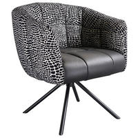 ARMLEHNSTUHL  Sitzfläche 360° drehbar Webstoff, Mikrofaser  - Schwarz, Design, Textil/Metall (67/80/65cm) - Novel