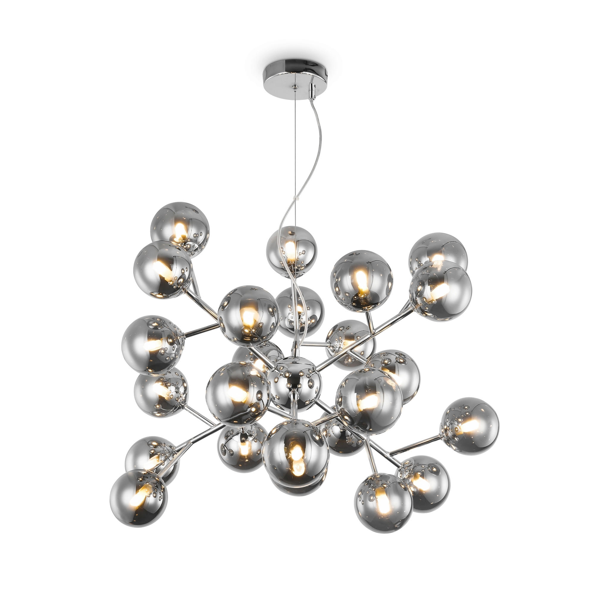 PENDELLEUCHTE Modern 65/40 cm   - Chromfarben/Grau, Trend, Glas/Metall (65/40cm) - MAYTONI