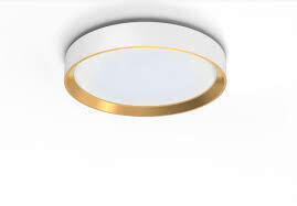LED PLAFONJERA - bela/zlatna, Dizajnerski, metal (38.4/7cm) - Philips