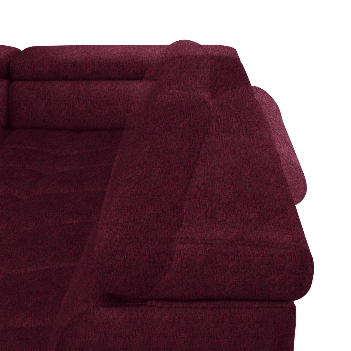 WOHNLANDSCHAFT in Samt, Webstoff Bordeaux  - Bordeaux/Schwarz, Design, Textil/Metall (177/385/216cm) - Welnova