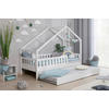 HAUSBETT Absturzsicherung, Matratze, Rollrost, Bettkasten 90/200 cm  - Weiß/Naturfarben, MODERN, Holz/Textil (90/200cm) - MID.YOU