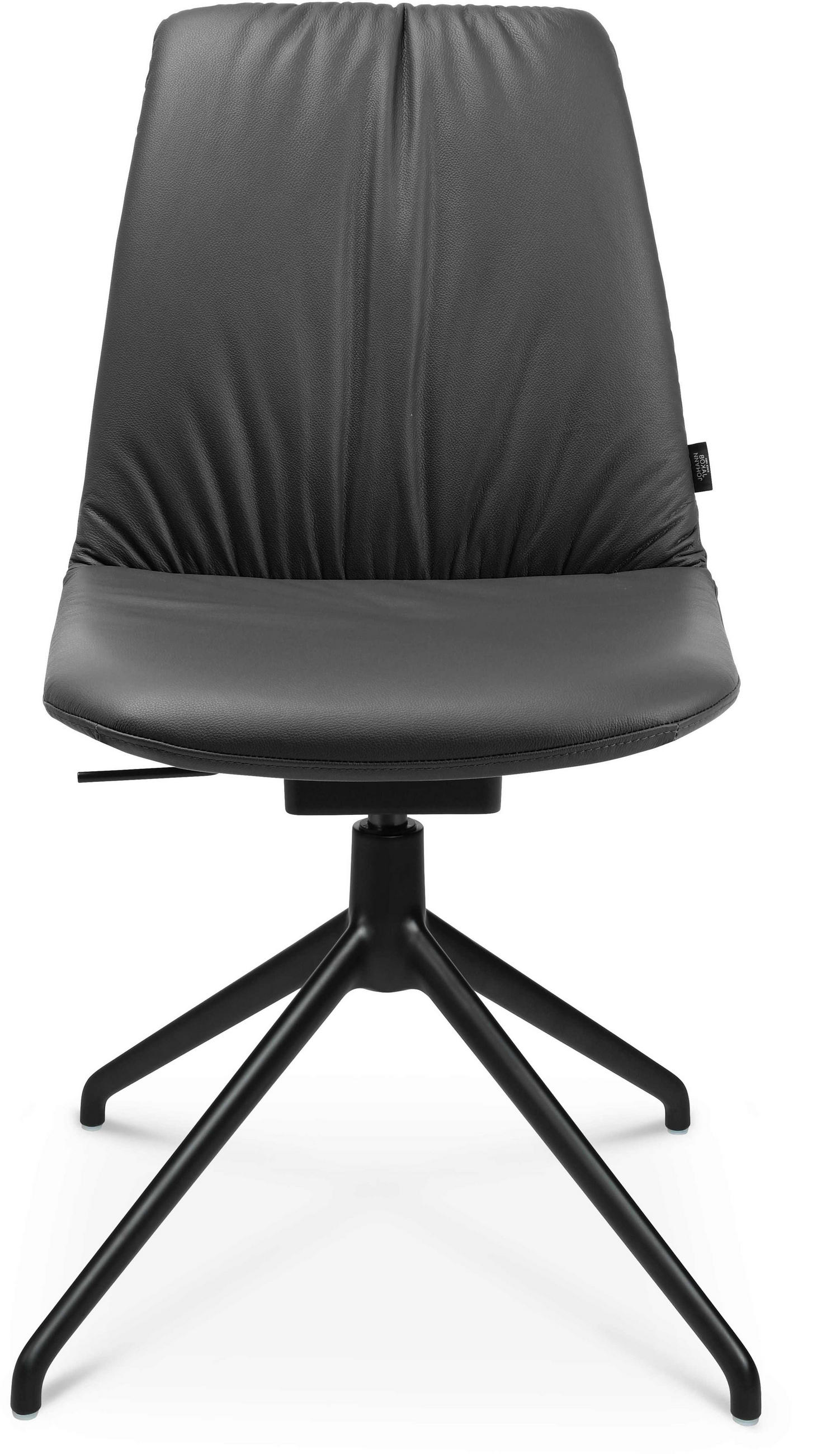 STUHL  in Aluminium Echtleder pigmentiert Metall, Leder  - Anthrazit/Schwarz, Design, Leder/Metall (46/81,5-84,5/55cm) - Johann Jakob