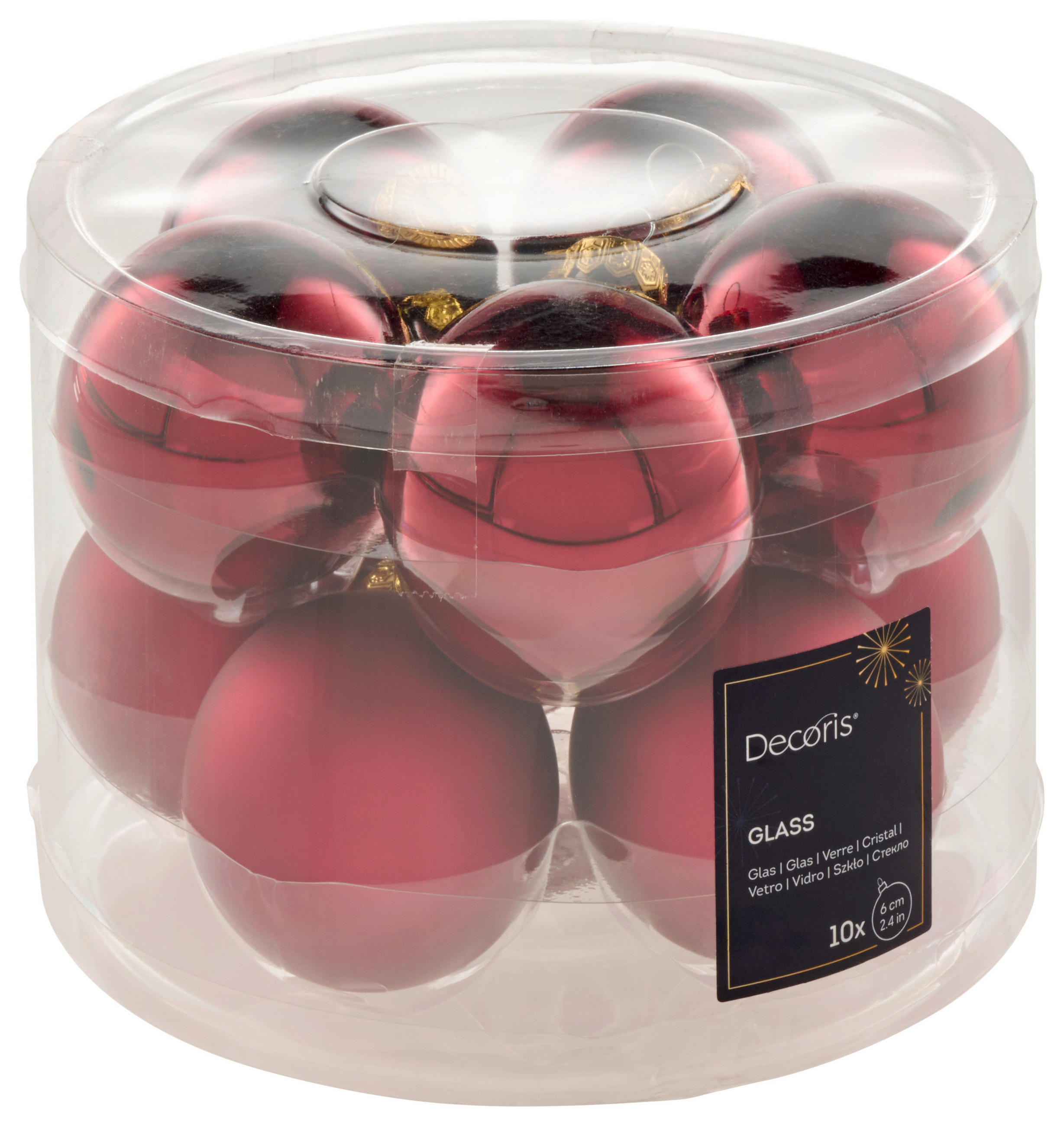 CHRISTBAUMKUGEL-SET 6 cm 10-teilig  - KONVENTIONELL, Glas (6cm)