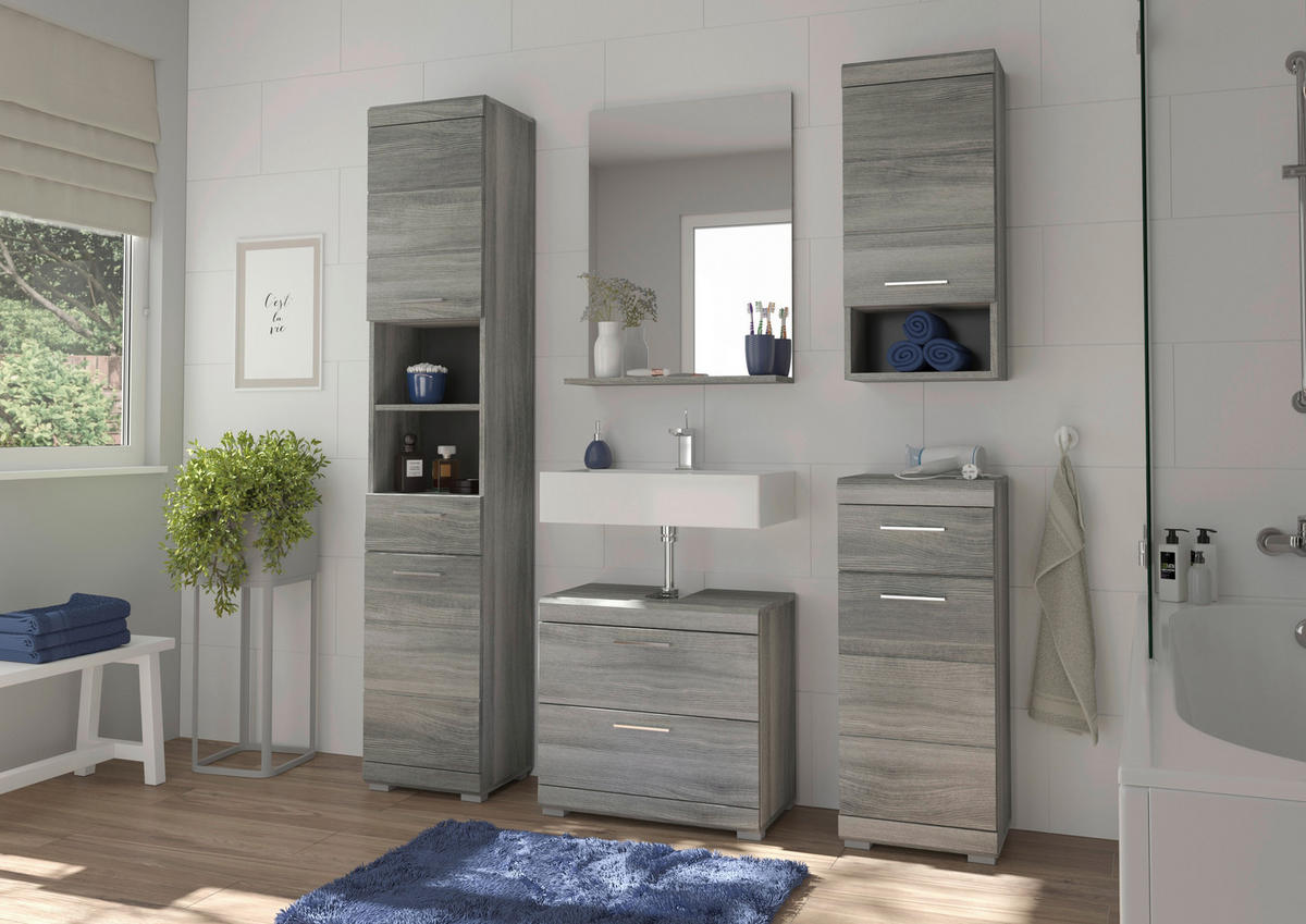UNTERSCHRANK 37/88/31 cm   - Silberfarben/Silbereichenfarben, MODERN, Holzwerkstoff (37/88/31cm) - MID.YOU