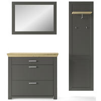 GARDEROBE 3-teilig  in 172/201/42,2 cm  - Eichefarben/Graphitfarben, Basics, Holzwerkstoff (172/201/42,2cm) - SetOne by Musterring
