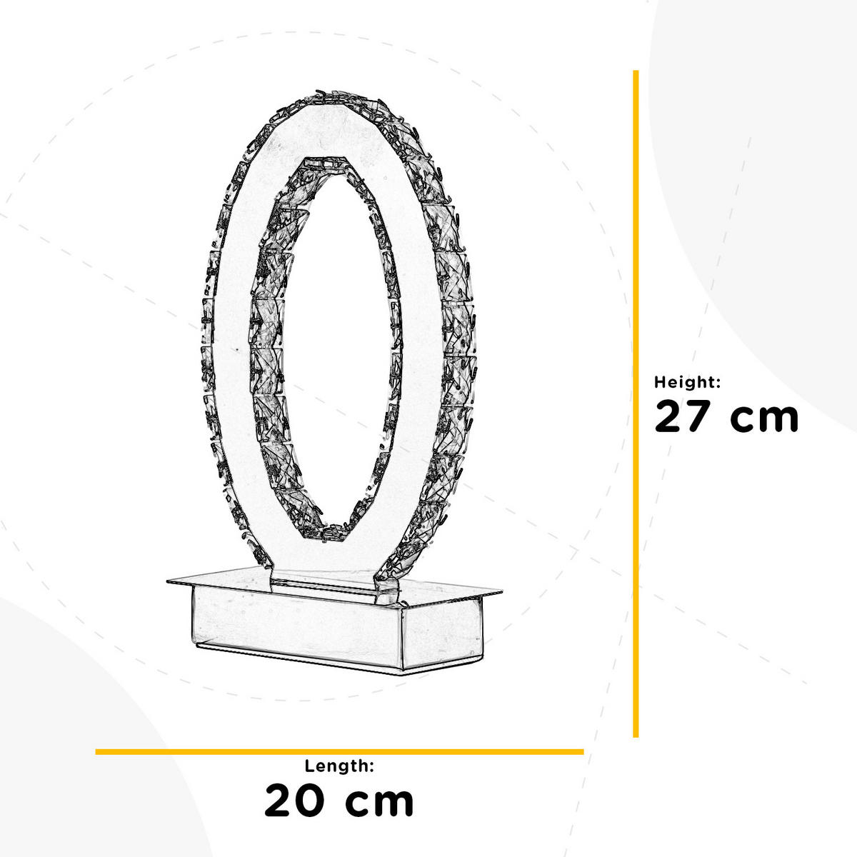 LED-TISCHLEUCHTE 20/27 cm   - Chromfarben, Design, Glas/Metall (20/27cm)