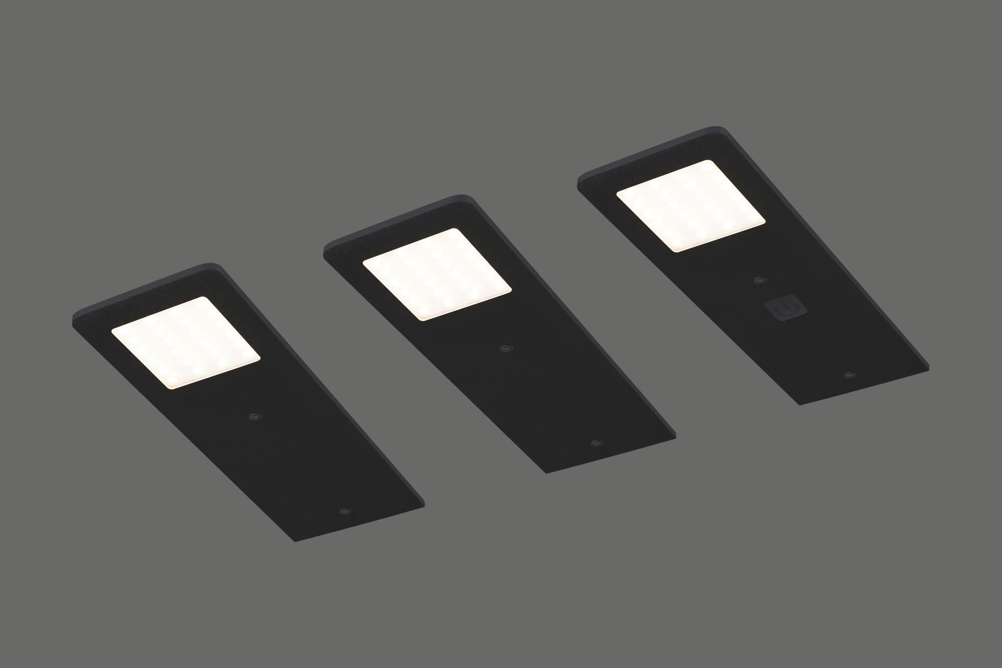 UNTERBAULEUCHTEN-SET 7/0,4/19 cm   - Schwarz, Basics, Metall (7/0,4/19cm)