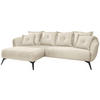 ECKSOFA Velours Schwarz, Beige  - Beige/Schwarz, Modern, Textil/Metall (162/277cm) - Livetastic