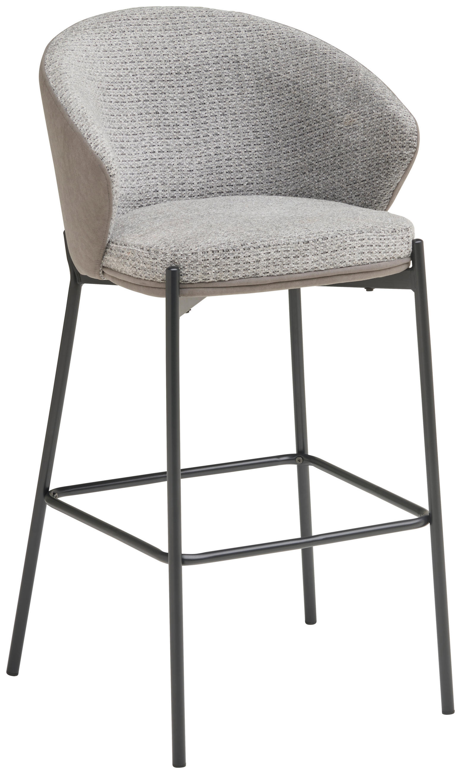 BAROVÁ STOLIČKA, sivá - čierna/sivá, Modern, kov/textil (53,5/101/54cm) - MID.YOU