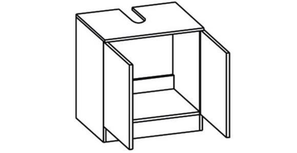 WASCHBECKENUNTERSCHRANK 60/62/33 cm  - Chromfarben/Weiß, KONVENTIONELL, Holzwerkstoff (60/62/33cm) - Carryhome