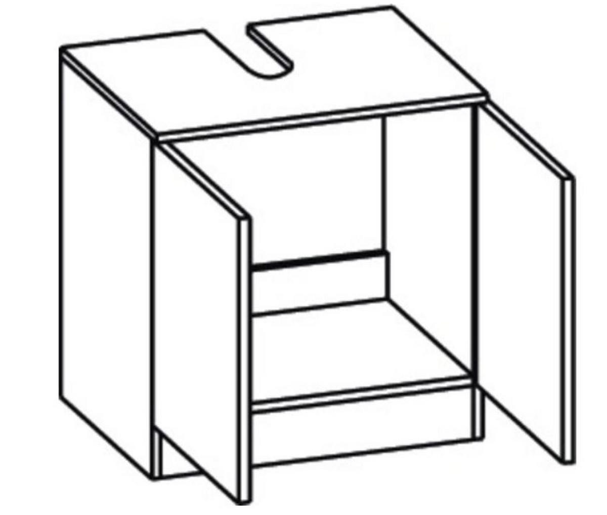 TVÄTTSTÄLLSUNDERSKÅP 60/62/33 cm  - vit/kromfärg, Klassisk, trämaterial (60/62/33cm) - Best Price