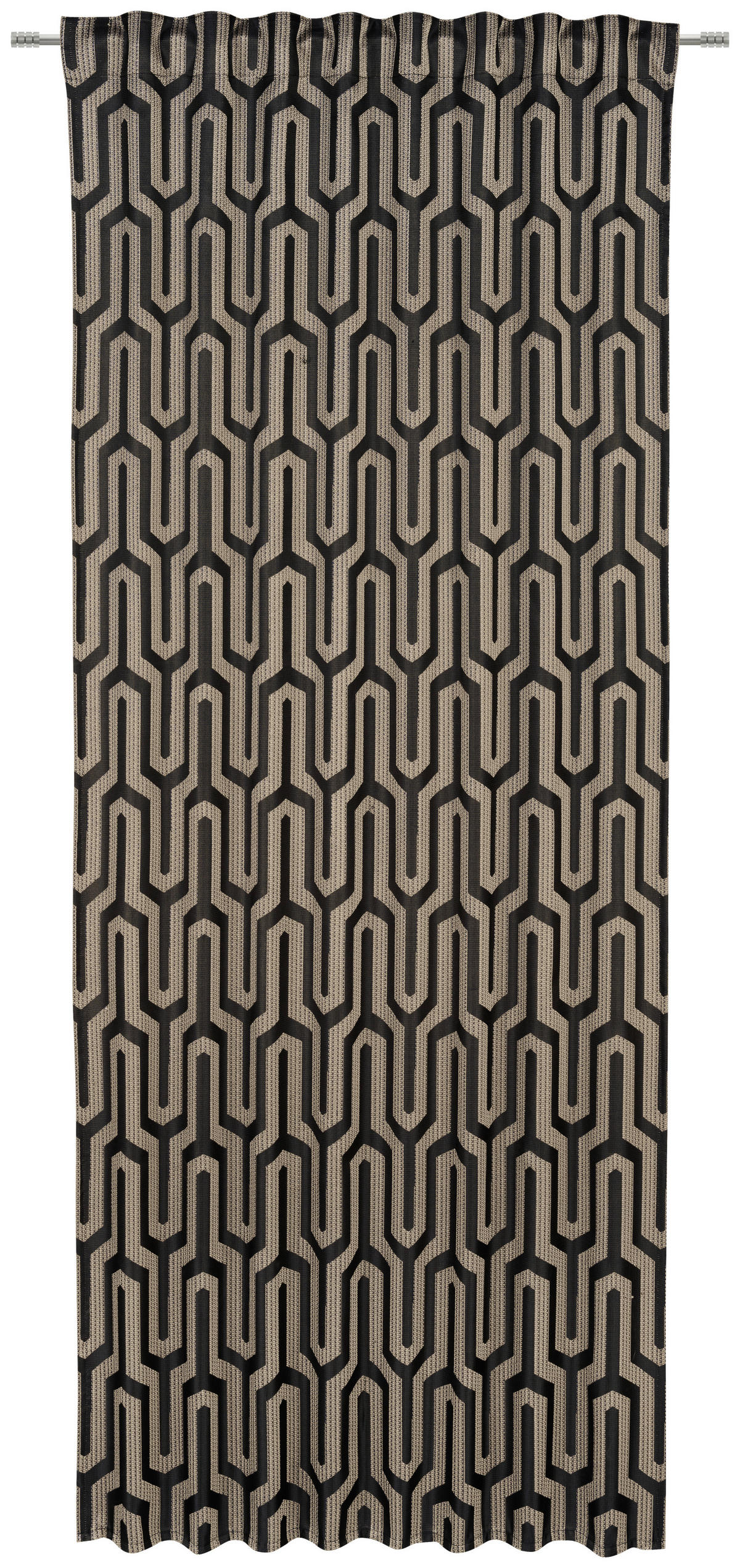 FERTIGVORHANG blickdicht  - Goldfarben/Schwarz, Design, Textil (140/245cm)