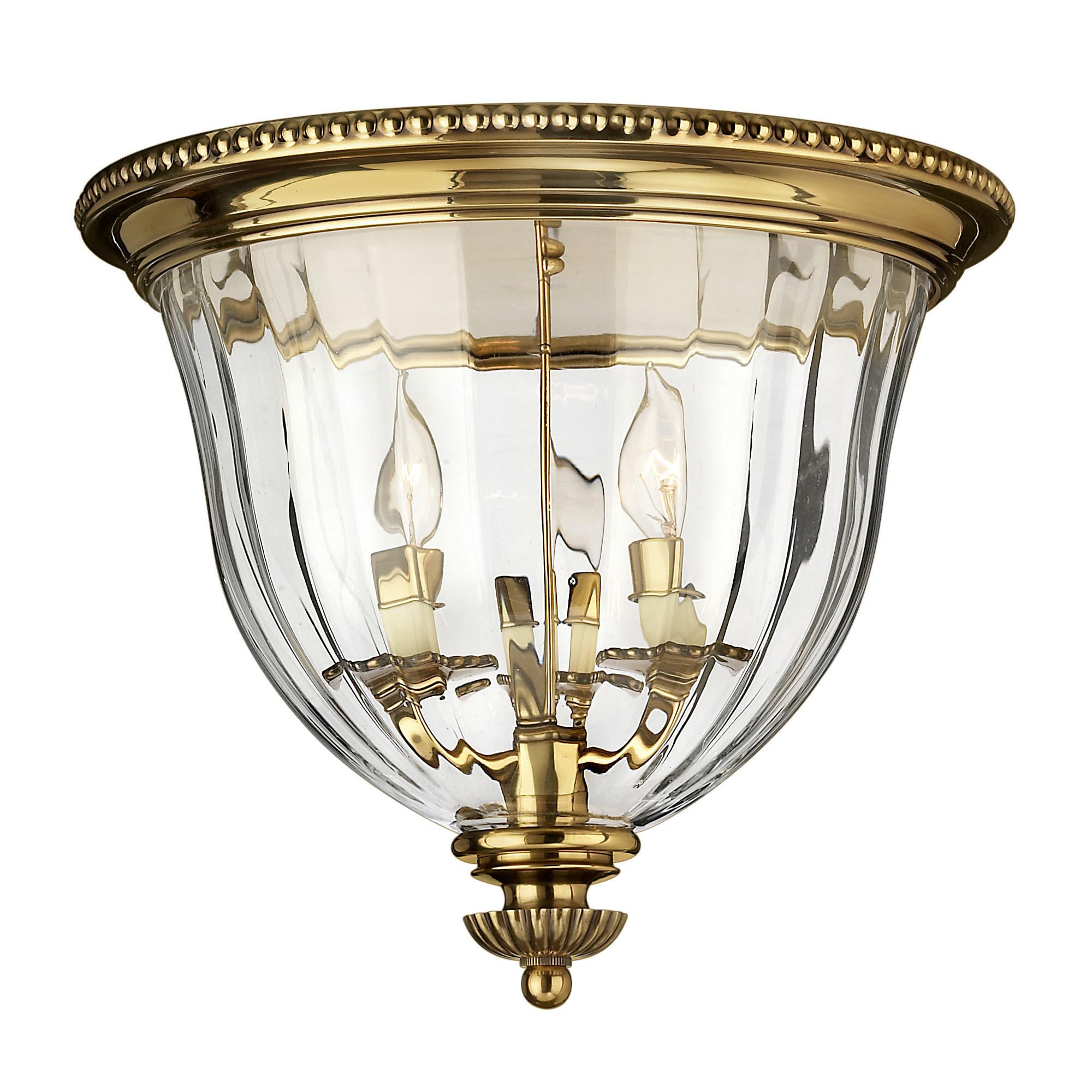 STROPNA SVETILKA Cambridge 36.9/31.5 cm   - barve medenine, Trendi, kovina/steklo (36.9/31.5cm) - Elstead Lighting