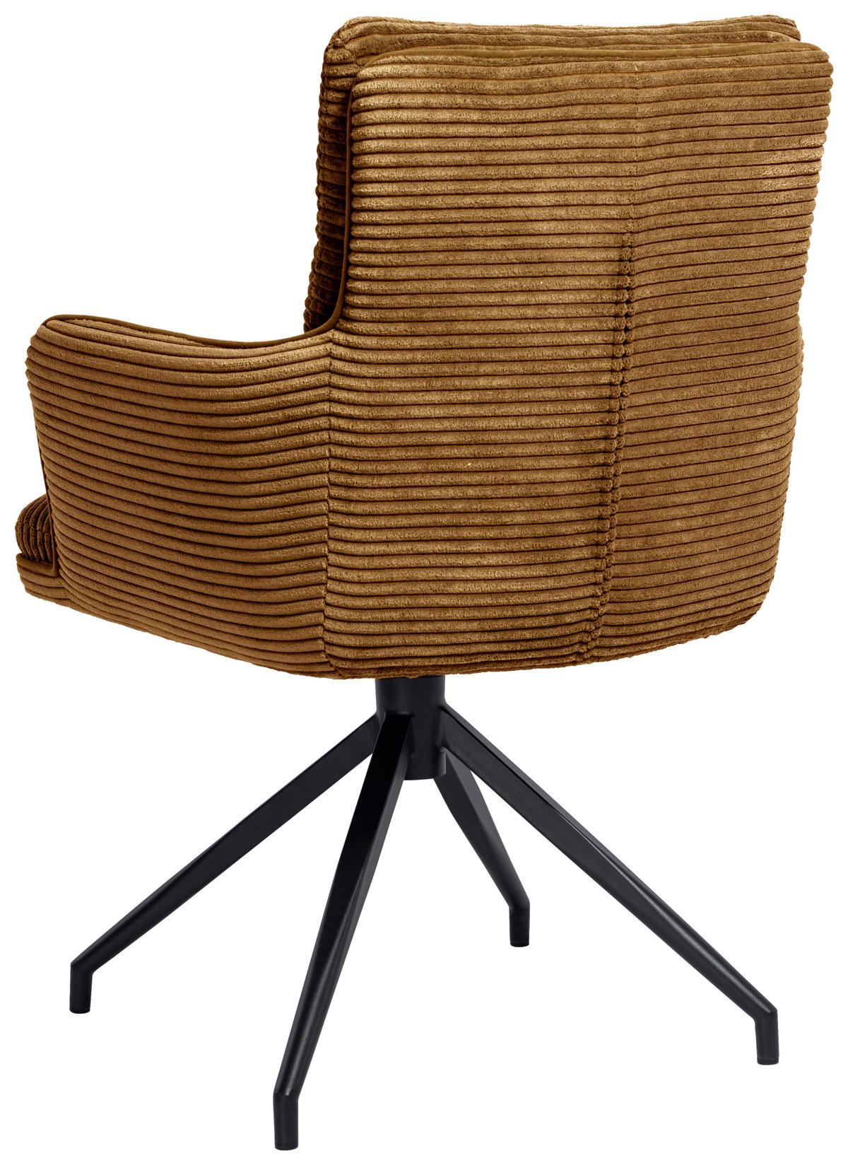 ARMLEHNSTUHL  Stoffauswahl, Sitzfläche 360° drehbar Cord  Rotbraun  - Rotbraun/Schwarz, Design, Textil/Metall (66/89/64cm) - Stylife