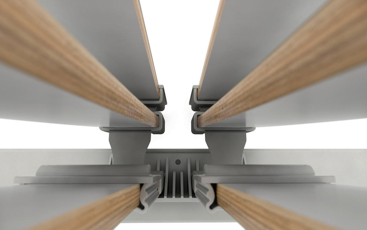 LATTENROST 90/200 cm Kopfteil, Fußteil verstellbar, Buche  - Birkefarben/Grauweiß, Basics, Holz (90/200cm) - Schlaraffia