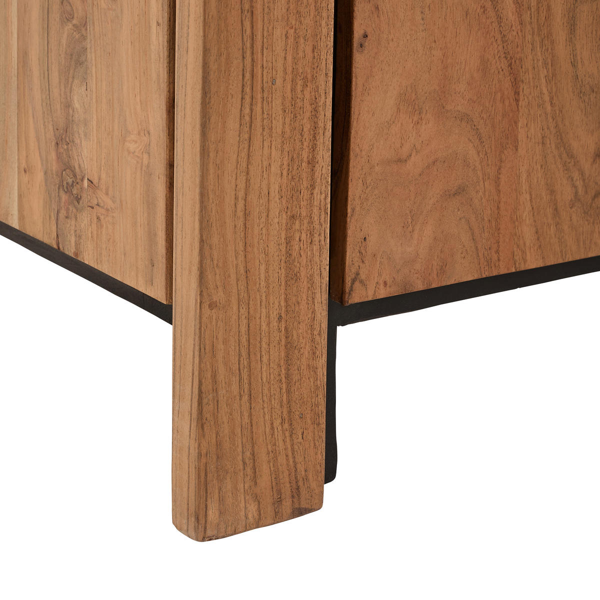 HIGHBOARD  in 115/150/40 cm  - Schwarz/Akaziefarben, Natur, Glas/Holz (115/150/40cm) - Livetastic