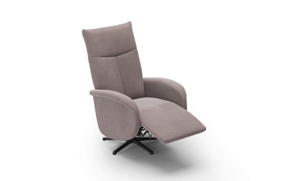 RELAXSESSEL in Textil Taupe  - Taupe/Schwarz, KONVENTIONELL, Textil/Metall (75/112/82cm) - Sit & More
