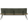 SITZBANK 140/88/62 cm  in Grün, Olivgrün  - Schwarz/Olivgrün, Design, Textil/Metall (140/88/62cm) - Moderano