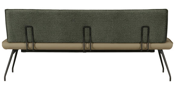 SITZBANK 140/88/62 cm  in Grün, Olivgrün  - Schwarz/Olivgrün, Design, Textil/Metall (140/88/62cm) - Moderano