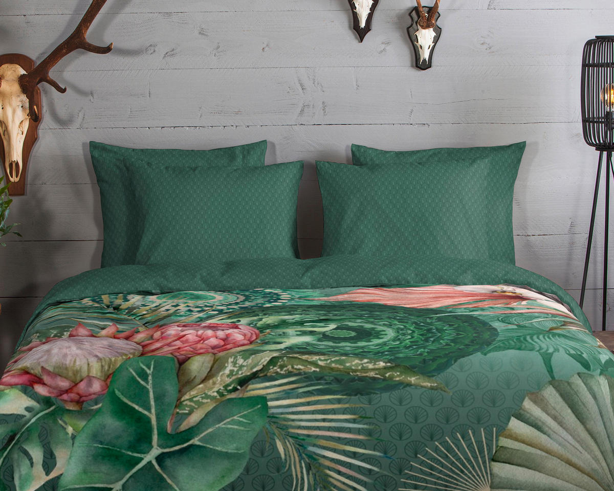 BETTWÄSCHE HIP Flanell, Biber 140/200 cm  - Grün, Design, Textil (140/200cm)