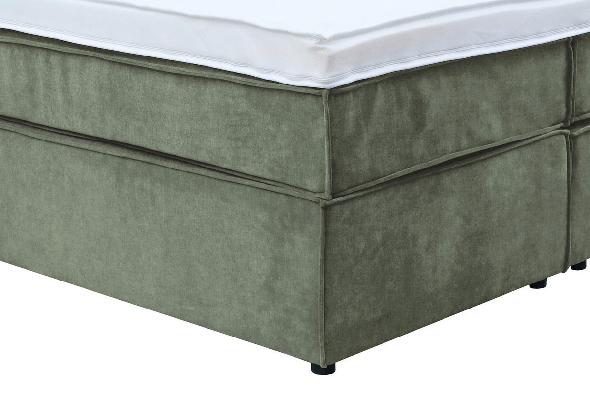 BOXSPRINGBETT 180/200 cm  in Grün  - Schwarz/Grün, Konventionell, Kunststoff/Textil (180/200cm) - Boxxx