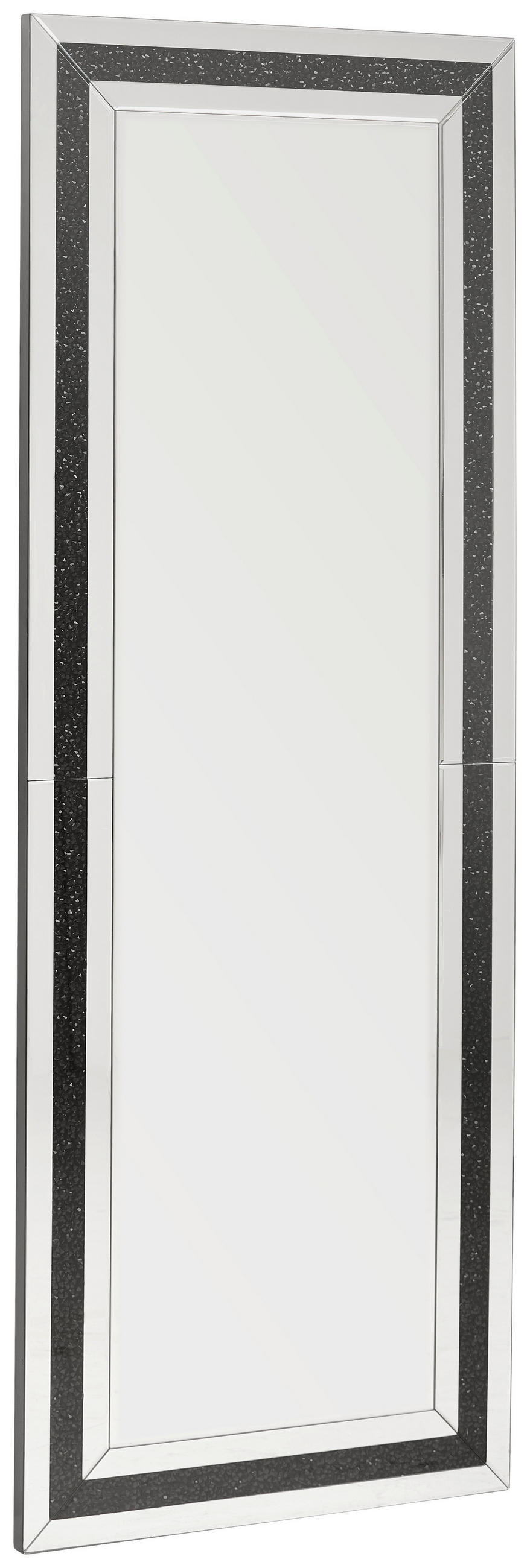 STENSKO OGLEDALO, 160/60/2,3 cm steklo, leseni material  - srebrne barve/črna, Trendi, steklo/leseni material (160/60/2,3cm) - Xora