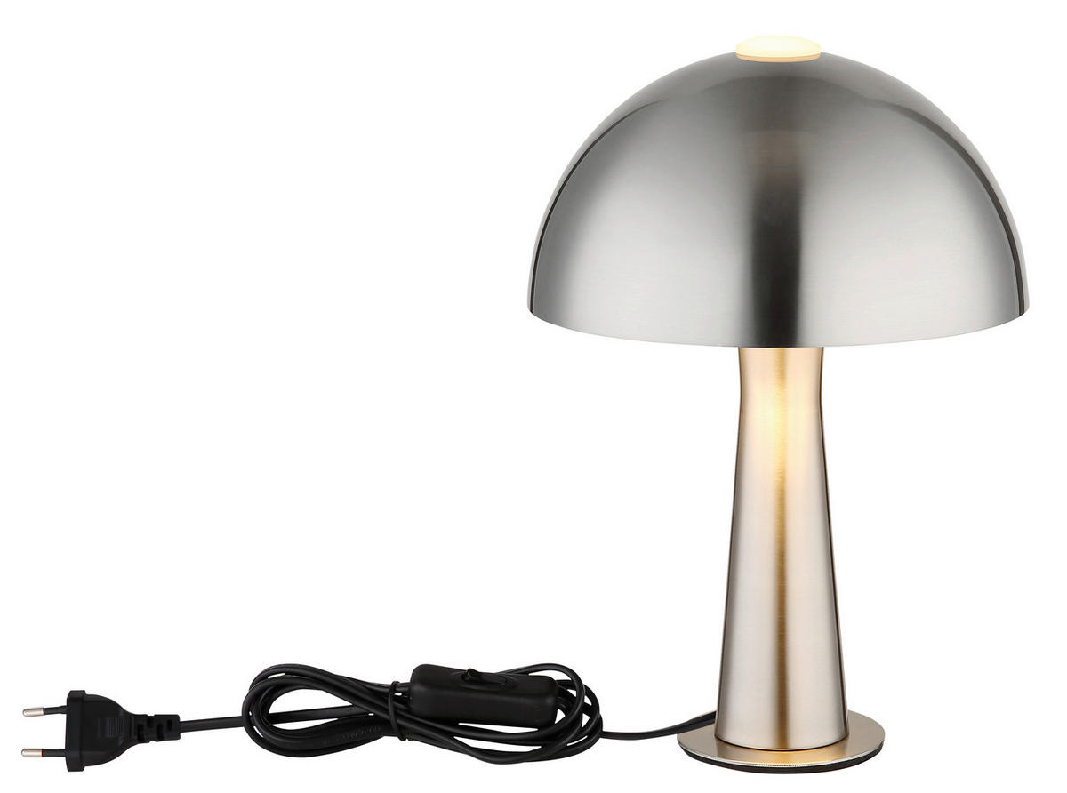 TISCHLEUCHTE Julia 20/28,5 cm  - Schwarz/Nickelfarben, Design, Kunststoff/Metall (20/28,5cm) - Globo