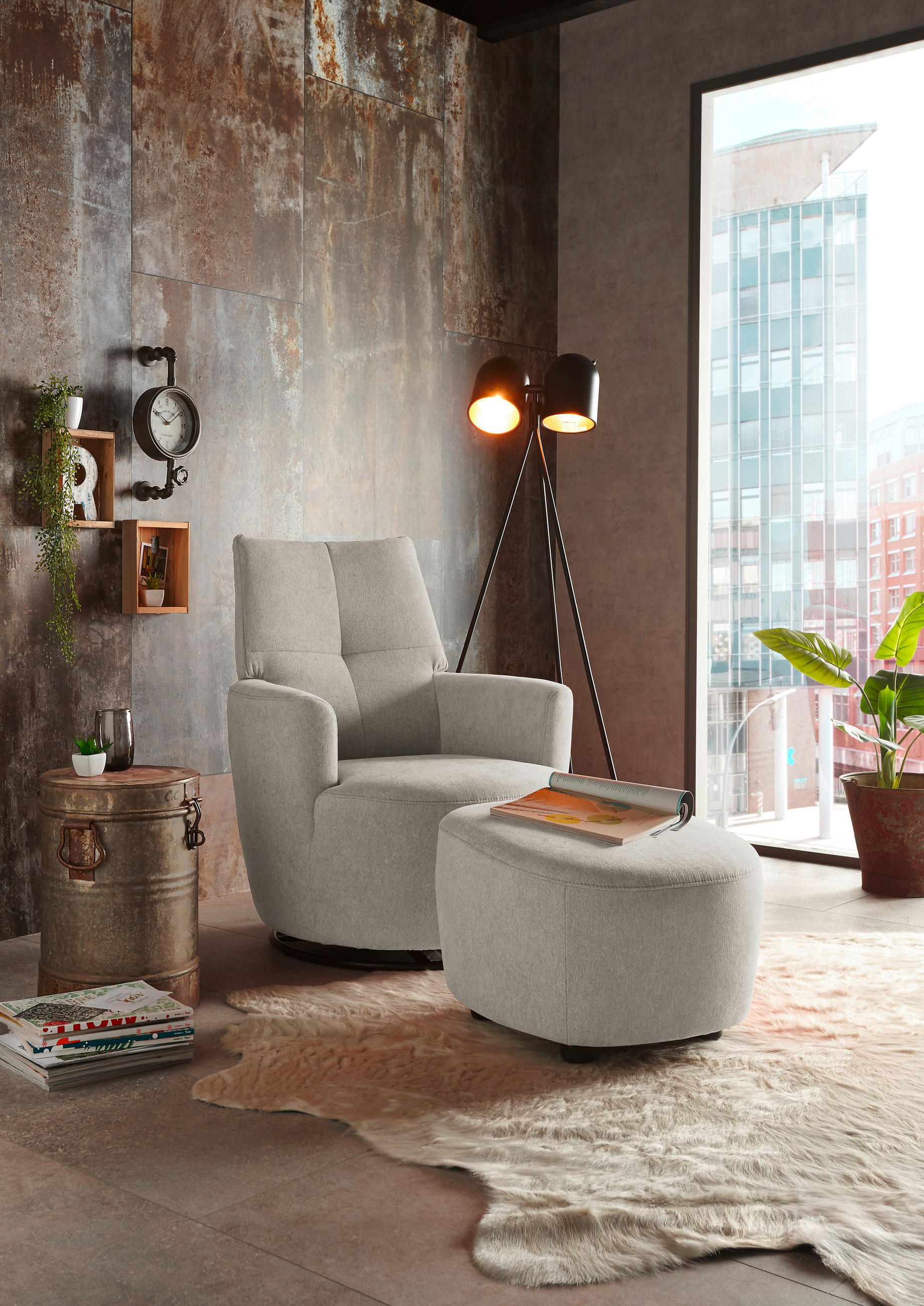 SESSEL Webstoff Grau    - Schwarz/Grau, Design, Textil/Metall (80/96/88cm) - SetOne by Musterring