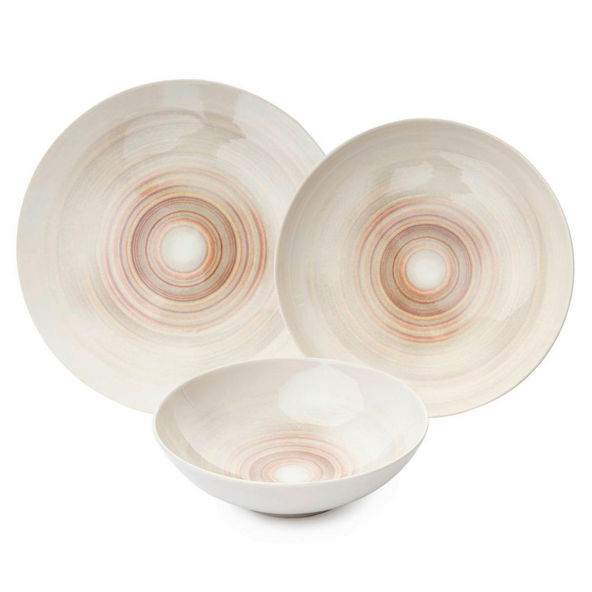 KOMBISERVICE Creme 24-teilig 6 Personen  - Creme, Basics, Keramik (25cm)