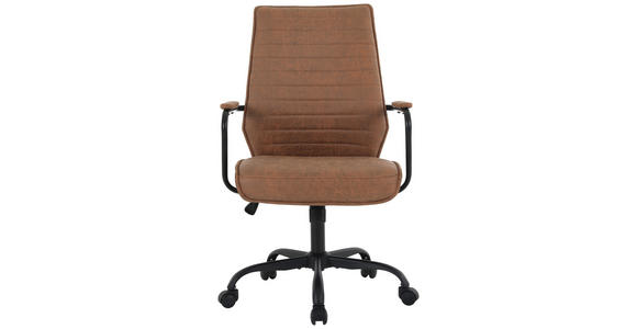 DREHSTUHL in Mikrofaser Braun - Schwarz/Braun, Design, Kunststoff/Textil (62/100-109,5/65,5cm) - Carryhome