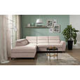 ECKSOFA Creme Velours  - Creme/Schwarz, KONVENTIONELL, Textil/Metall (217/255cm) - Carryhome