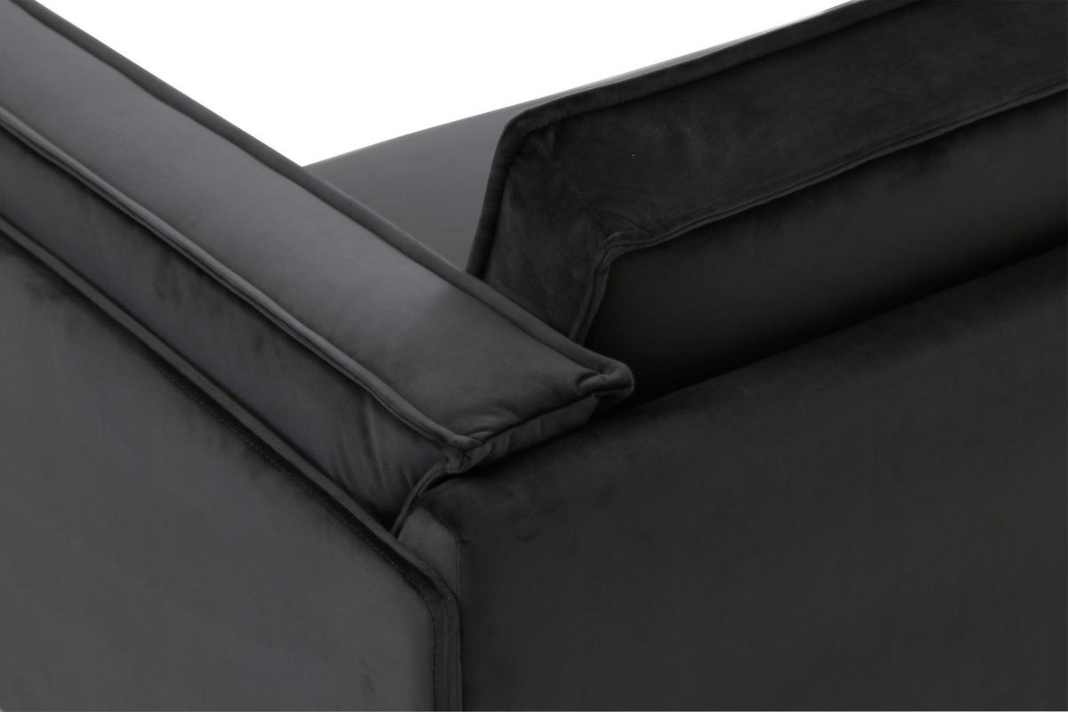 SOFFA i mörkgrå  - mörkgrå/svart, Design, metall/trä (220/79/91cm) - Welnova