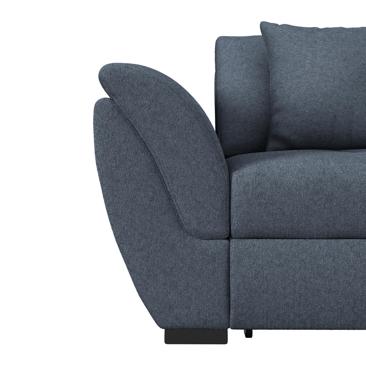 ECKSOFA Dunkelblau Webstoff  - Schwarz/Dunkelblau, Design, Kunststoff/Textil (278/187cm) - Livetastic