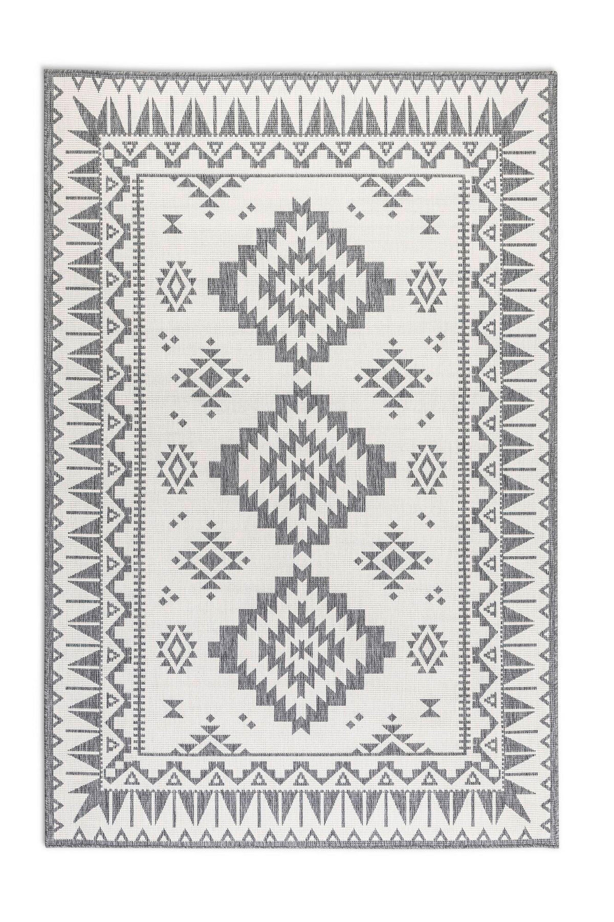 OUTDOORTEPPICH 80/150 cm Gemini Silberfarben, Weiß  - Silberfarben/Weiß, Design, Kunststoff/Textil (80/150cm) - Elle Decoration