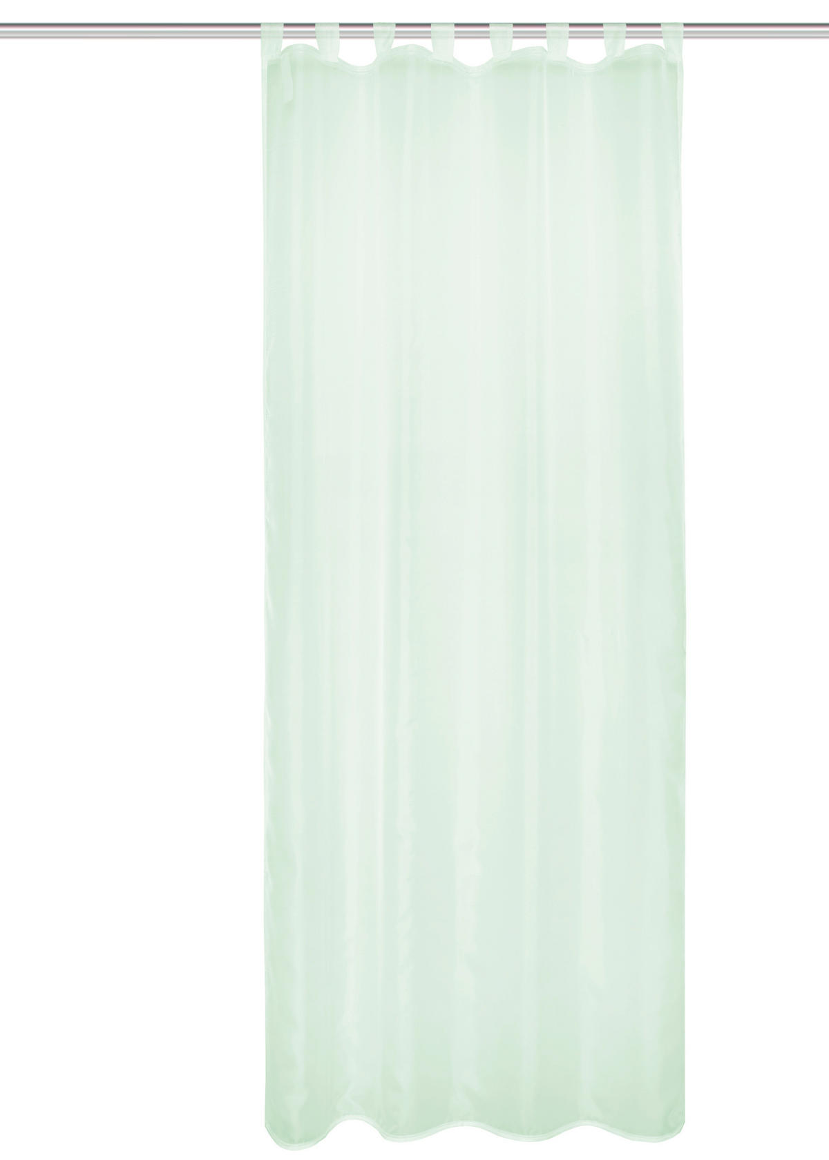 SCHLAUFENVORHANG transparent  - Hellgrün, Basics, Textil (135/245cm)