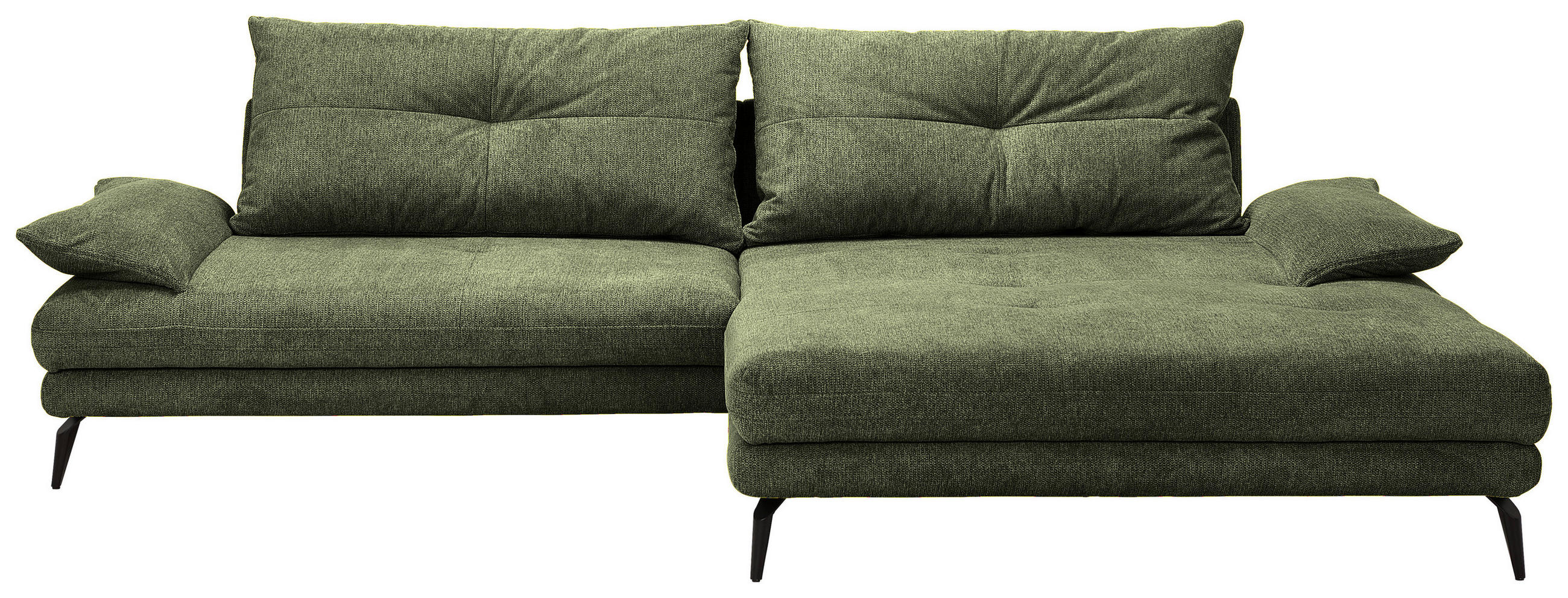 HÖRNSOFFA i flatväv mörkgrön  - svart/mörkgrön, Klassisk, metall/textil (294/176cm) - MID.YOU