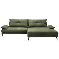 HÖRNSOFFA i flatväv mörkgrön  - svart/mörkgrön, Klassisk, metall/textil (294/176cm) - MID.YOU