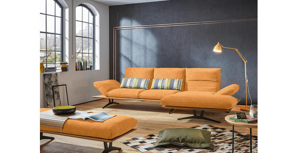 ECKSOFA in Flachgewebe Currygelb 314/159 cm - Currygelb/Schwarz, Design, Holz/Textil (314/159cm) - Dieter Knoll