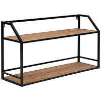 WANDREGAL 70/36.5/20 cm  - Schwarz/Naturfarben, Lifestyle, Holz/Metall (70/36.5/20cm) - Livetastic