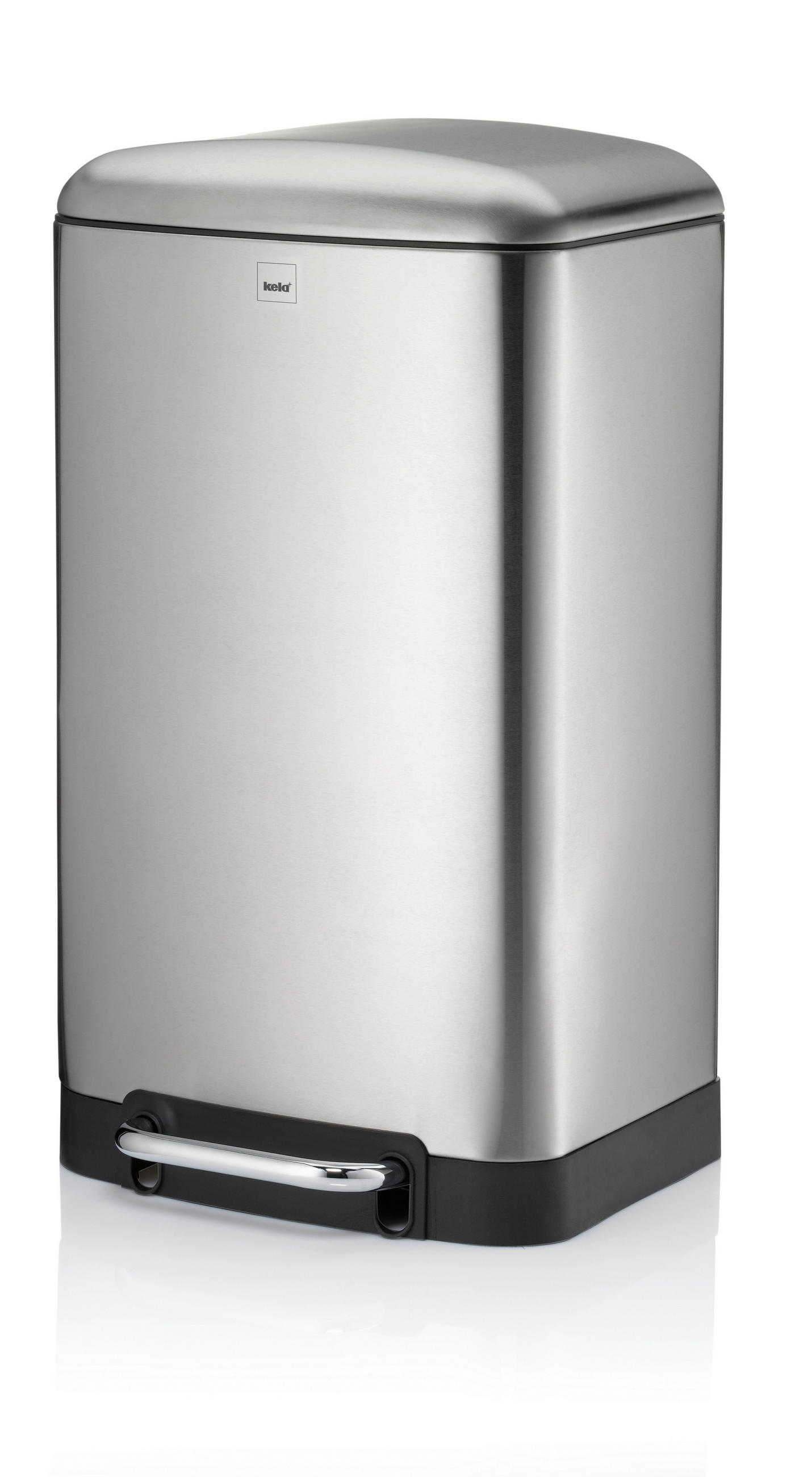 TRETEIMER 30 l  Metall  - Silberfarben/Schwarz, Basics, Kunststoff/Metall (34/30,5/61cm) - Kela