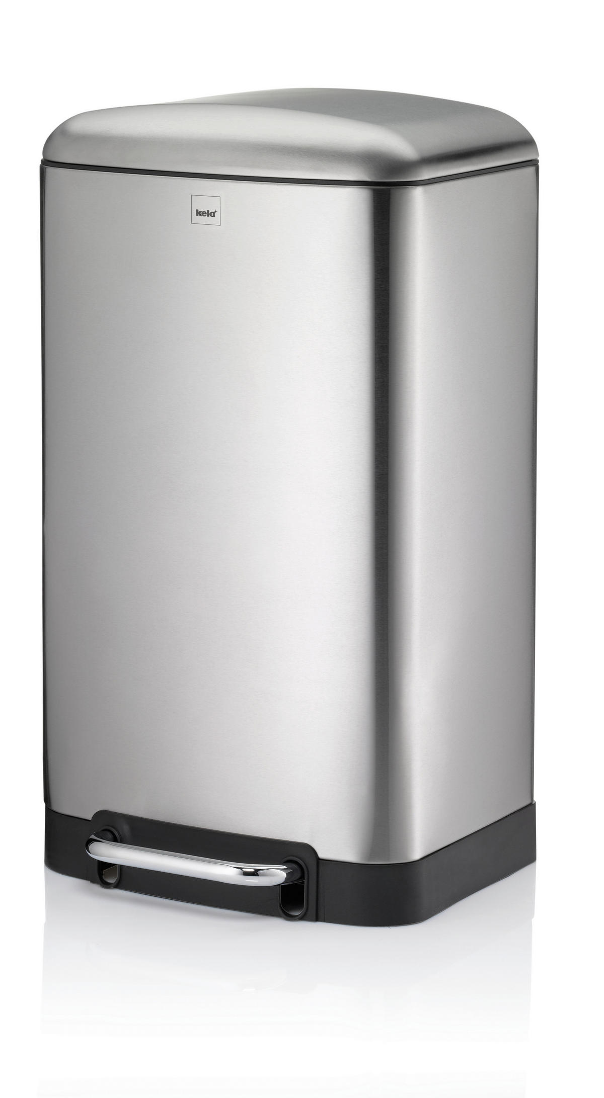 TRETEIMER 30 l  Metall  - Silberfarben/Schwarz, Basics, Kunststoff/Metall (34/30,5/61cm) - Kela