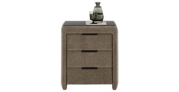 NACHTSCHRANK 57/61/42 cm - Schwarz/Braun, Design, Textil/Metall (57/61/42cm) - Johann Jakob