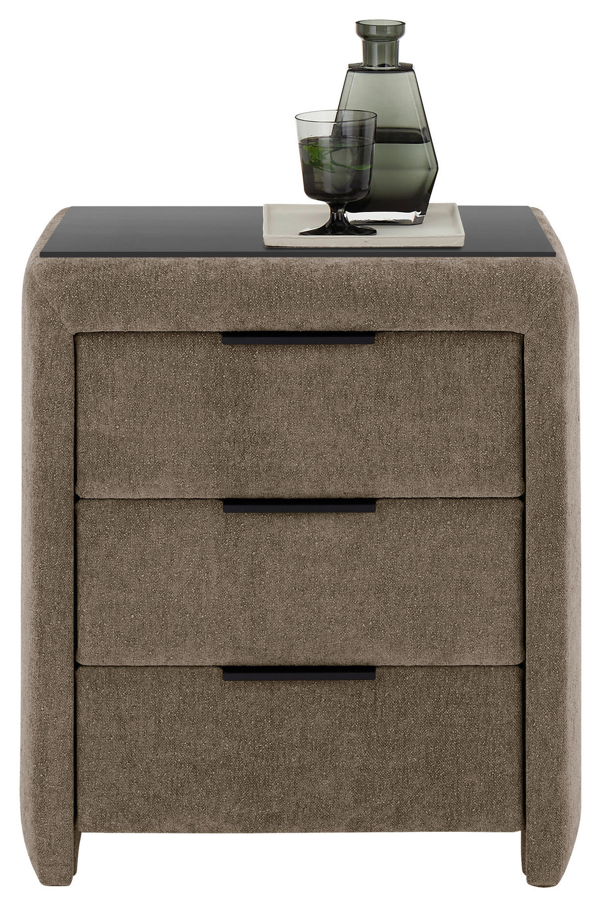 NACHTTISCH 57/61/42 cm  in Braun  - Schwarz/Braun, Design, Textil/Metall (57/61/42cm) - Johann Jakob