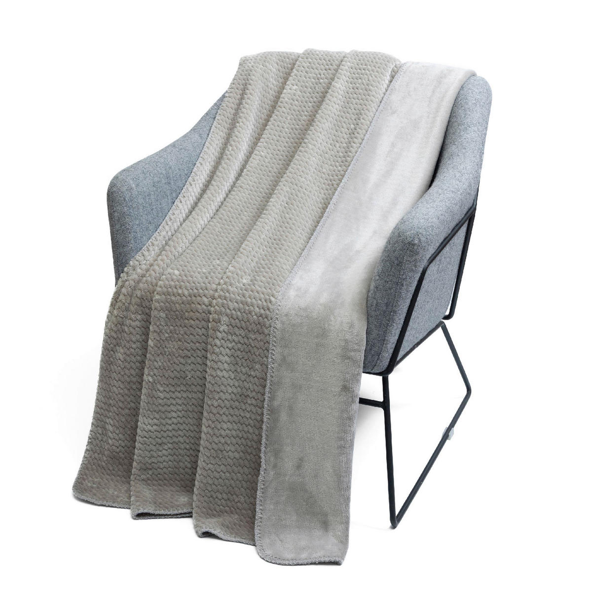 DECKE Zigzag 150/200 cm  - Grau, Basics, Textil (150/200cm) - Novel