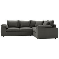 ECKSOFA Chenille Dunkelgrau  - Dunkelgrau/Schwarz, Design, Kunststoff/Textil (289/216cm) - Livetastic