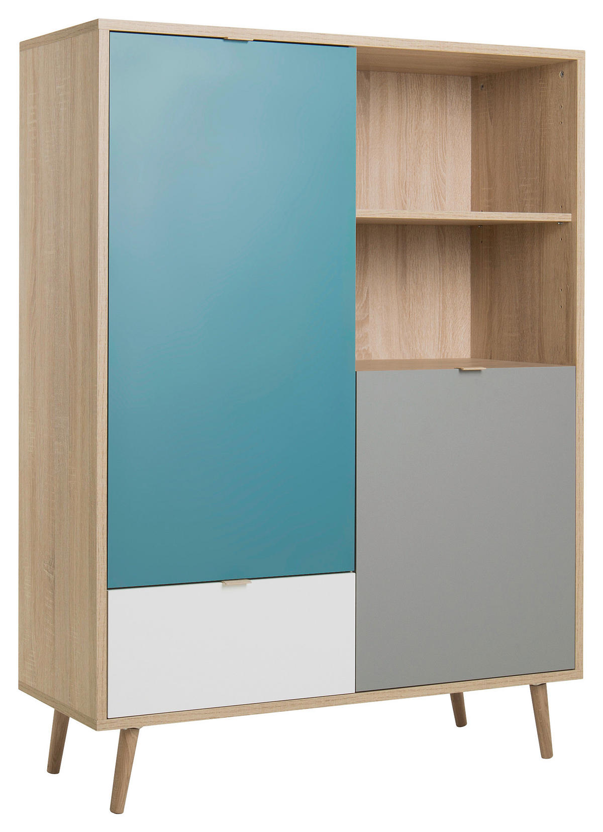 HIGHBOARD  in 103/139/40 cm  - Eichefarben/Petrol, Trend, Holzwerkstoff (103/139/40cm) - MID.YOU