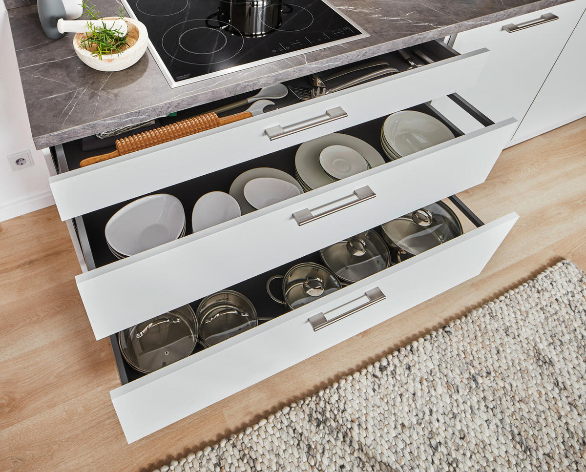 EINBAUKÜCHE   - Grau, Design, Holzwerkstoff - Novel