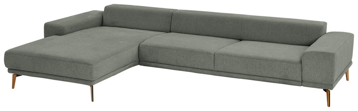 ECKSOFA in Flachgewebe Dunkelgrün  - Wildeiche/Dunkelgrün, Design, Holz/Textil (193/334cm) - Niels Andersson